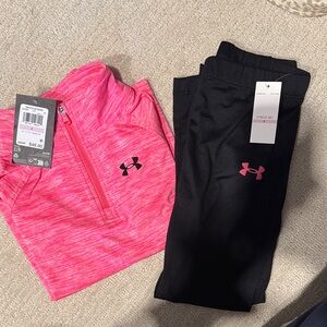 Under Armour Pink and Black Sportswear Set
